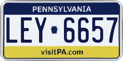 PA license plate LEY6657
