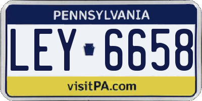 PA license plate LEY6658