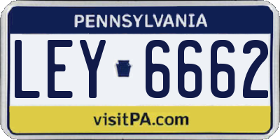 PA license plate LEY6662