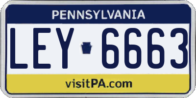 PA license plate LEY6663