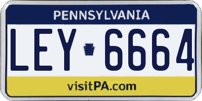 PA license plate LEY6664