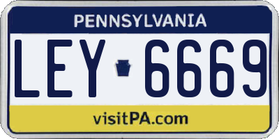 PA license plate LEY6669