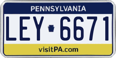PA license plate LEY6671