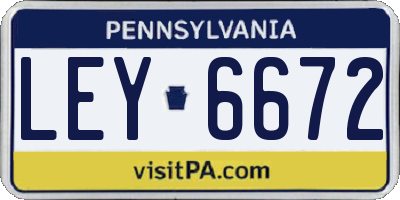 PA license plate LEY6672