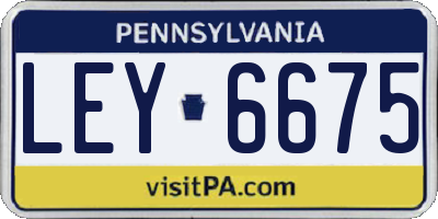 PA license plate LEY6675
