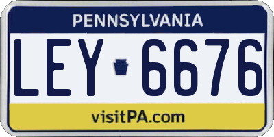 PA license plate LEY6676