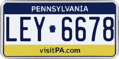 PA license plate LEY6678
