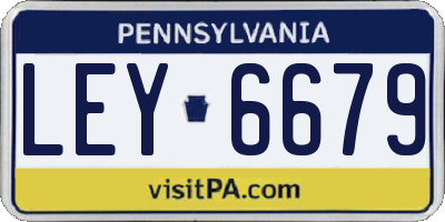 PA license plate LEY6679