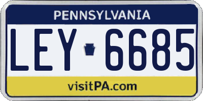 PA license plate LEY6685