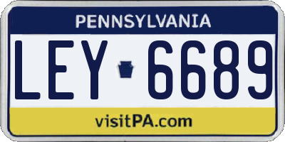 PA license plate LEY6689