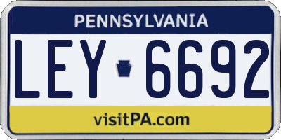 PA license plate LEY6692