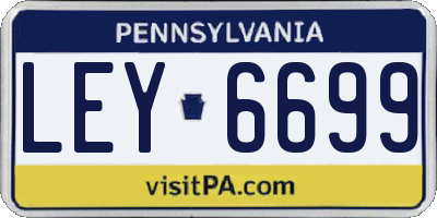 PA license plate LEY6699
