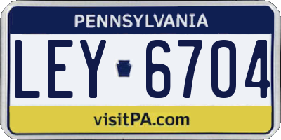 PA license plate LEY6704