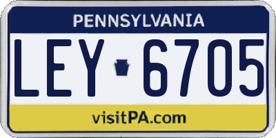PA license plate LEY6705