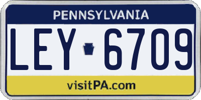 PA license plate LEY6709