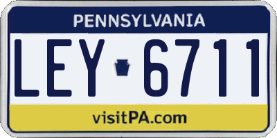 PA license plate LEY6711