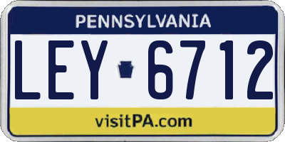 PA license plate LEY6712
