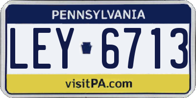 PA license plate LEY6713