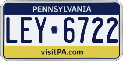 PA license plate LEY6722
