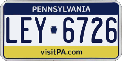 PA license plate LEY6726