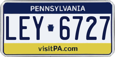 PA license plate LEY6727