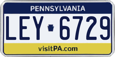 PA license plate LEY6729
