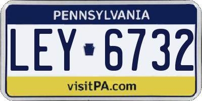 PA license plate LEY6732