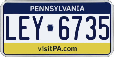 PA license plate LEY6735