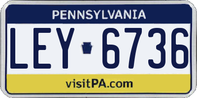 PA license plate LEY6736