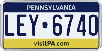 PA license plate LEY6740