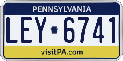 PA license plate LEY6741