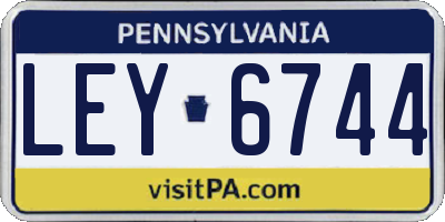PA license plate LEY6744