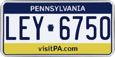 PA license plate LEY6750