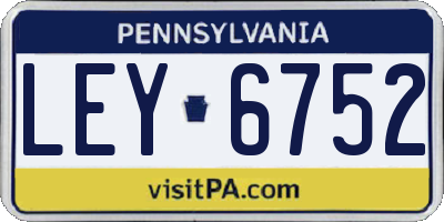 PA license plate LEY6752
