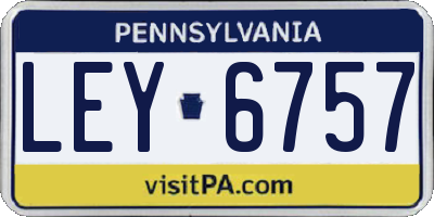 PA license plate LEY6757