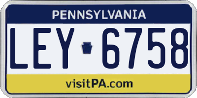 PA license plate LEY6758