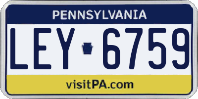 PA license plate LEY6759