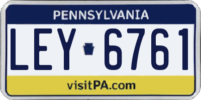 PA license plate LEY6761