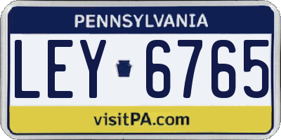 PA license plate LEY6765