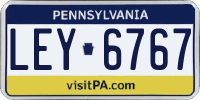 PA license plate LEY6767