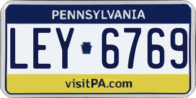 PA license plate LEY6769