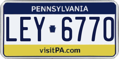 PA license plate LEY6770