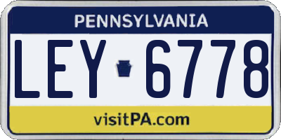 PA license plate LEY6778