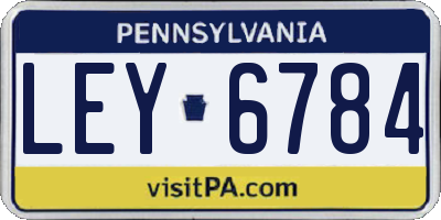 PA license plate LEY6784