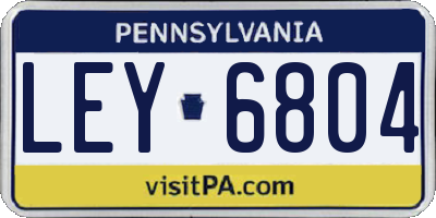 PA license plate LEY6804