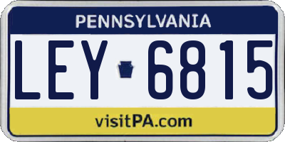 PA license plate LEY6815