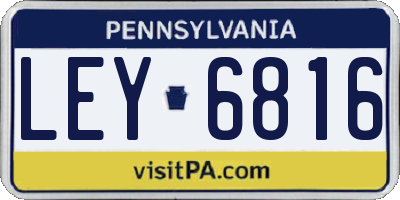 PA license plate LEY6816