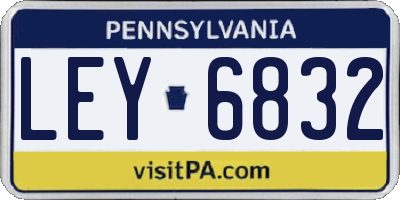 PA license plate LEY6832