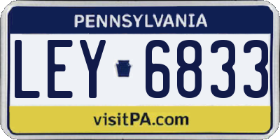 PA license plate LEY6833