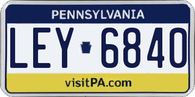 PA license plate LEY6840
